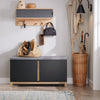 SoBuy FSR117-SCH Lavice na boty se sedákem Šatní lavice Lavice s úložným prostorem Lavice do předsíně Komoda na boty Komoda na boty Černá barva