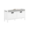SoBuy FSR146-W Lavice se sedákem Botník s úložným prostorem Bílá 91x50x30cm