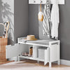 SoBuy FSR146-W Lavice se sedákem Botník s úložným prostorem Bílá 91x50x30cm