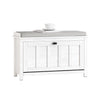 SoBuy FSR161-W Lavice na boty Botník Vyklápěcí botník s 1 klapkou Sedací komoda Vintage - Bílá 80x50x30 cm