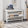 SoBuy FSR161-W Lavice na boty Botník Vyklápěcí botník s 1 klapkou Sedací komoda Vintage - Bílá 80x50x30 cm