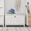 SoBuy FSR161-W Lavice na boty Botník Vyklápěcí botník s 1 klapkou Sedací komoda Vintage - Bílá 80x50x30 cm