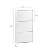 SoBuy FSR165-H-W Vyklápěcí botník se 3 výklopnými přihrádkami Sklápěč bot Komoda na boty Bílá 61 x 120 x 26 cm