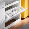 SoBuy FSR169-W Botník s 4 výklopnými a 2 vysouvacími zásuvkami bílý