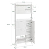 SoBuy FSR232-W Szafka na Buty Wąska Wysoka z Płytą Perforowaną i 6 Haczykami, Biały, 83×14×197 cm