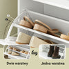 SoBuy FSR64-W+FSR94-W, Bílý komplet do předsíně, Lavice na boty + skříňka s výklopnými dvířky, Hloubka 24 cm
