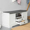 SoBuy FSR71-W Lavice s úložným prostorem Lavice na boty Bílá 105x49x37cm