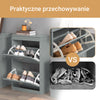 SoBuy FSR78-HG Světle Šedá Úzká Skříňka na Boty se 2 Výklopnými Dvířky a 4 Policemi – 53×24×82 cm, 8 Párů, MDF