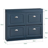 SoBuy FSR79-B Lavice se 4 zásuvkami Botník Lavička na boty Modrá 104x83x24cm