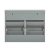 SoBuy FSR79-HG Botník se 4 klopami Komoda na boty Světle šedá 105x82x24cm