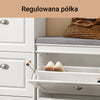 SoBuy FSR82-L-W – wnętrze klapy z regulowaną wyjmowaną półką na buty różnych rozmiarów