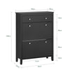 SoBuy FSR89-SCH černá botníková skříňka se zásuvkou a 2 výklopnými dvířky – 80×25×108 cm, nosnost 50 kg, MDF, předsíň