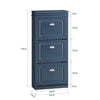 SoBuy FSR94-B Sklápěč bot Botník se 3 klopami Modrá 53x118x24cm