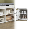 SoBuy FSR96-W Lavice se dvěma podsedáky Lavice na boty s úložným prostorem Bílá 100x48x34cm