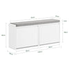 SoBuy FSR98-XL-W Výklopný botník se 2 klapkami Lavice na boty s polštářem na sezení Komoda na boty Lavice bílá WHT cca 100x46x26cm