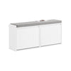 SoBuy FSR98-XL-W Výklopný botník se 2 klapkami Lavice na boty s polštářem na sezení Komoda na boty Lavice bílá WHT cca 100x46x26cm
