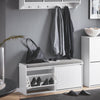 SoBuy FSR98-XL-W Výklopný botník se 2 klapkami Lavice na boty s polštářem na sezení Komoda na boty Lavice bílá WHT cca 100x46x26cm