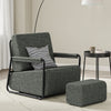 SoBuy | Šedé relaxační křeslo s podnožkou | Moderní čalouněné křeslo do obývacího pokoje | 74×67×78 cm | Nosnost 143 kg | FST99-DG