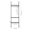 SoBuy KLS07-SCH Teleskopický stojan Teleskopický šatní systém Nastavitelný stojan na šaty Š (52-80) x V (233-300) cm