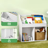 SoBuy KMB01-II-W Dětská knihovna Montessori, Dětská police do pokojíčku se 3 úložnými prostory a 2 otevřenými přihrádkami, Dětská police na ukládání hraček, Bílá, 68x68x30 cm
