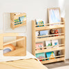 SoBuy KMB08-K-N Dětská knihovna, Nástěnná police do dětského pokoje, Dětský regál, Úložný regál se 4 policemi na knihy, hračky a dekorace, Nábytek do dětského pokoje, Přírodní, 60x80x12 cm