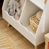 SoBuy KMB100-K-W Dětský regál se 3 přihrádkami Regál na knihy Úložný regál pro děti Montessori regál bílý WHT cca 61x71x35cm