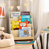 SoBuy KMB106-HG Regál na knihy Dětský regál na knihy Stojan na časopisy se 4 policemi Úložný regál Regál na knihy Šedý-přírodní WD cca 61x71x30cm