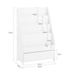SoBuy KMB112-W Dětský regál se 4 přihrádkami Regál na knihy Úložný regál pro děti Stojící regál Bílá WD cca 60x93x30cm