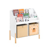 SoBuy KMB115-W Dětský regál se 4 přihrádkami Regál na knihy Úložný regál pro děti Stojící regál Bílá WD cca 65x70x30cm