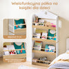 SoBuy KMB121-WN, Dětská knihovna, regál na hračky se 4 policemi na knihy a dekorace, Montessori knihovna, nábytek do dětského pokoje, bílá a přírodní, 60 x 130,5 x 15 cm