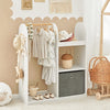 SoBuy KMB40-W Dětská šatní skříň se 3 háčky Dětská polička s krabicemi Nábytek do dětského pokoje 97x108x35cm