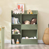 SoBuy KMB55-K-GR, Dětská knihovna Montessori s policí do dětského pokoje s 5 otevřenými přihrádkami, dětská police na hračky, zelená 80x104x34 cm