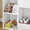 SoBuy KMB55-K-W, Dětská knihovna Montessori s policí do dětského pokoje s 5 otevřenými přihrádkami, dětská police na hračky, bílá 80x104x34 cm