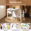 SoBuy KMB60-HG Dětský stůl s 1 židlí Vnitřní dětský stůl Sada židlí Malování stolu pro děti Světle šedá