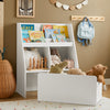 SoBuy KMB83-W Dětský regál s vyjímatelnou truhlou na hračky Police na knihy Dětský úložný nábytek Bílá