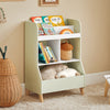 SoBuy KMB90-GR Dětský regál Knihovna Dětský regál Úložný regál pro děti Nábytek do dětského pokoje Bílo-zelená 60x89x36 cm