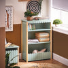 SoBuy KMB97-GR Dětská knihovna Dětský regál do dětského pokoje Úložný regál pro děti Zelená-přírodní 70x100x35 cm
