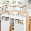 SoBuy KNL07-WN Kuchyňský ostrůvek s pracovní deskou Kuchyňská skříňka Vysoká komoda Příborník Barový stůl Jídelní stůl105x105x60cm