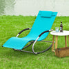 SoBuy OGS28-HB Zahradní lehátko Houpací lehátko Malá modrá 100 kg Nosnost