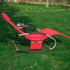 SoBuy OGS28-Rx2 2dílná sada houpací lehátko Zahradní lehátko Červené 100 kg Nosnost