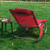 SoBuy OGS28-Rx2 2dílná sada houpací lehátko Zahradní lehátko Červené 100 kg Nosnost