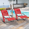 SoBuy OGS28-Rx2 2dílná sada houpací lehátko Zahradní lehátko Červené 100 kg Nosnost