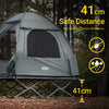 SoBuy OGS32-II-L-HG Kempinkové lůžko se stanem 2 osoby Stan 4v1 na kůlech s rolovací taškou Voděodolné kempinkové lůžko bez matrace Rybářský stan do 180 kg