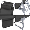 SoBuy OGS35-SCHx2 2dílná sada zahradních lehátek Skládací opalovací lehátkoČerné 100kg Nosnost
