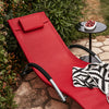 SoBuy OGS38-R Sluneční lehátko, Zahradní lehátko, Červené, 100 kg Nosnost