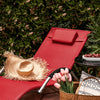 SoBuy OGS38-R Sluneční lehátko, Zahradní lehátko, Červené, 100 kg Nosnost