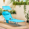 SoBuy OGS48-B Sluneční lehátko Skládací zahradní lehátko Modré 110kg Nosnost