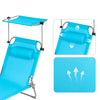SoBuy OGS48-B Sluneční lehátko Skládací zahradní lehátko Modré 110kg Nosnost