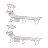 SoBuy OGS48-MIx2 2dílná sada lehátka Sklopné zahradní lehátko Béžové 110kg Nosnost