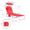 SoBuy OGS48-R Sluneční lehátko Skládací zahradní lehátko Červené 110kg Nosnost